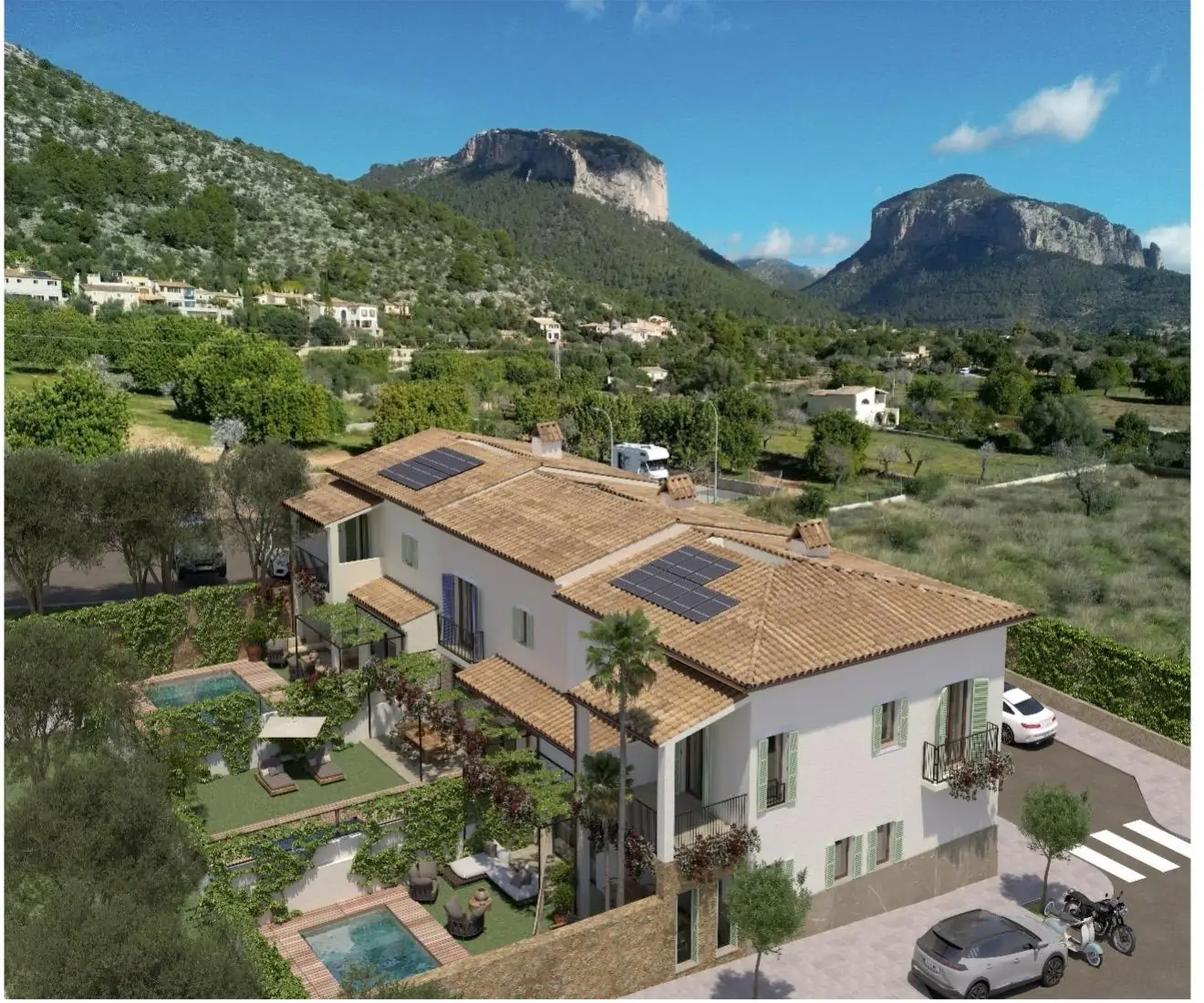 Chalet de nueva constucción en 2 plantas con jardín privado, piscina y garaje