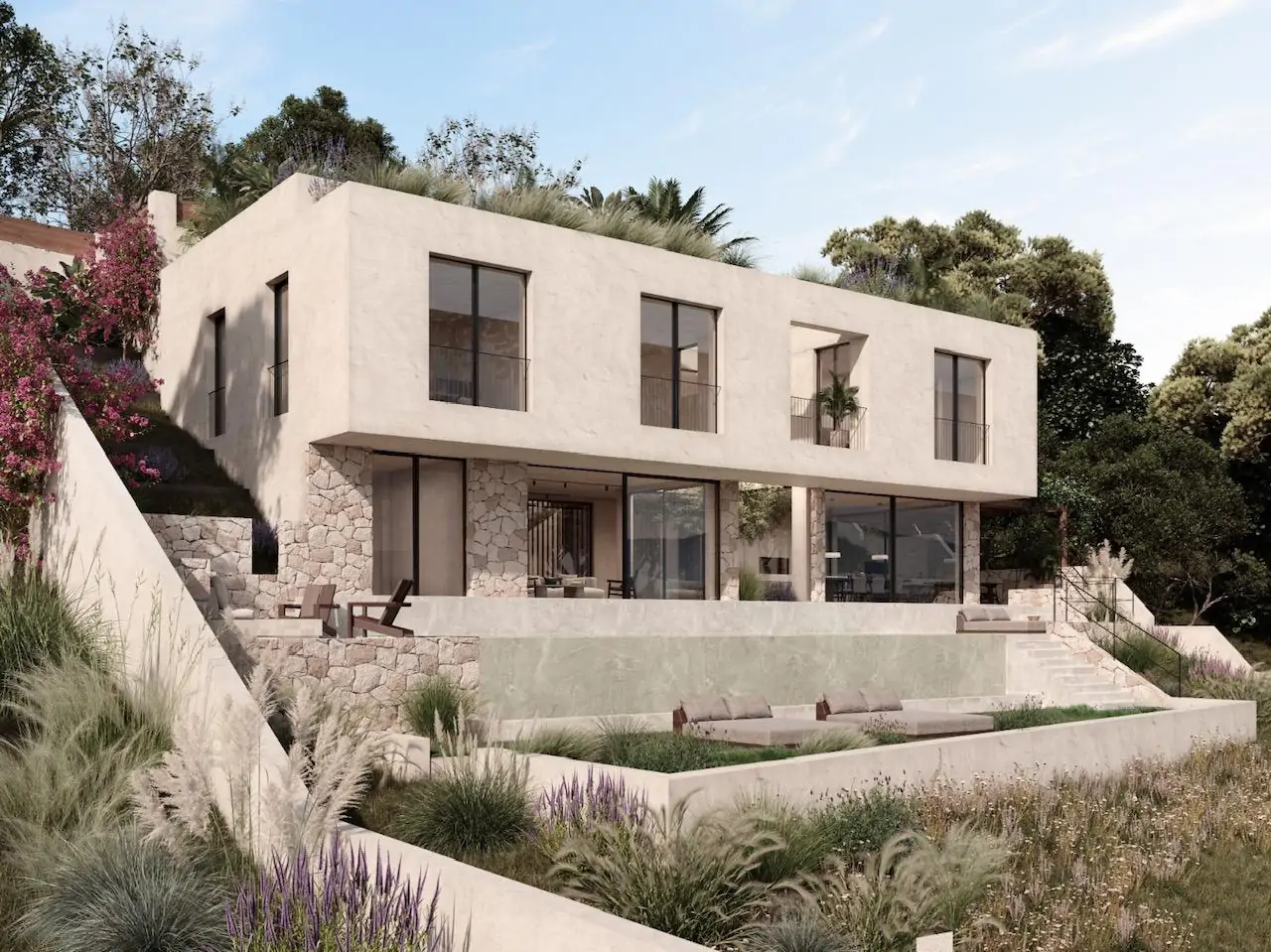 Estupenda villa con vistas al mar de nueva construcción en Costa den Blanes.