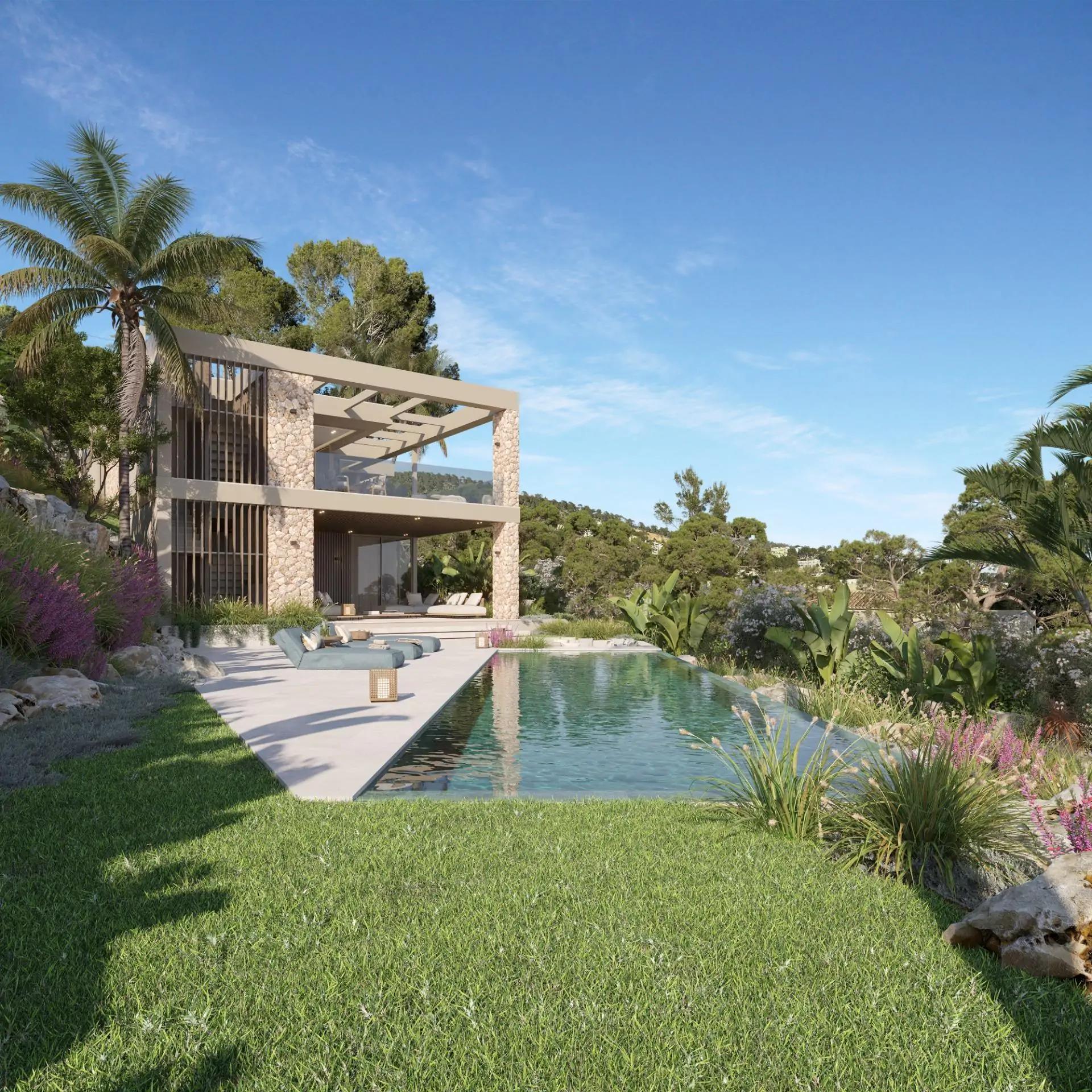 Magnifica villa de nueva construcci&oacute;n en Costa den Blanes con fant&aacute;sticas vistas  al mar.