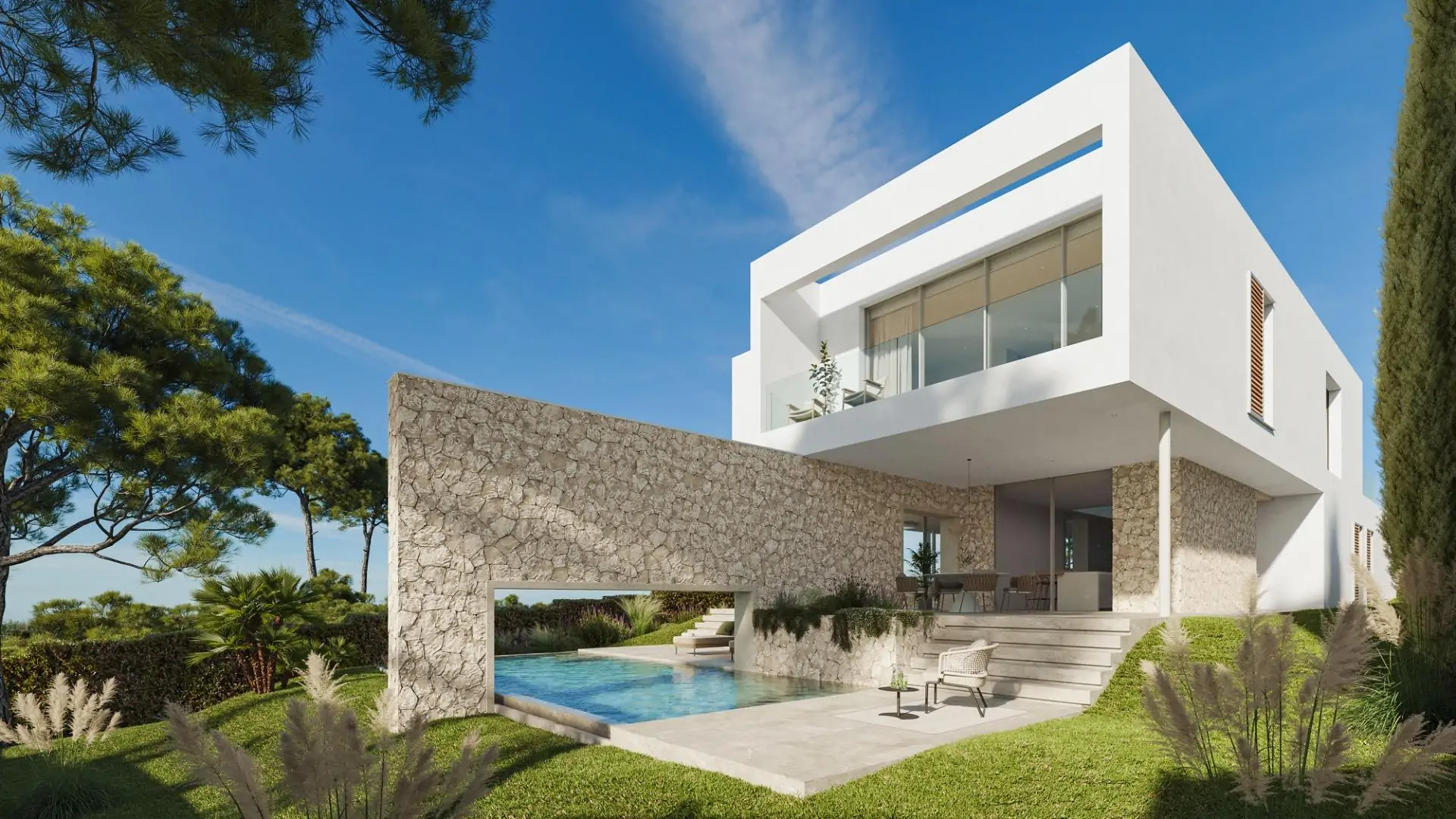 Fantástica propiedad de nueva construcción con vistas al mar en Solo de Mallorca