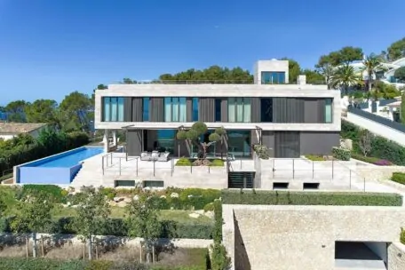 Luxury villa with panoramic sea views over Cala Llamp Bay