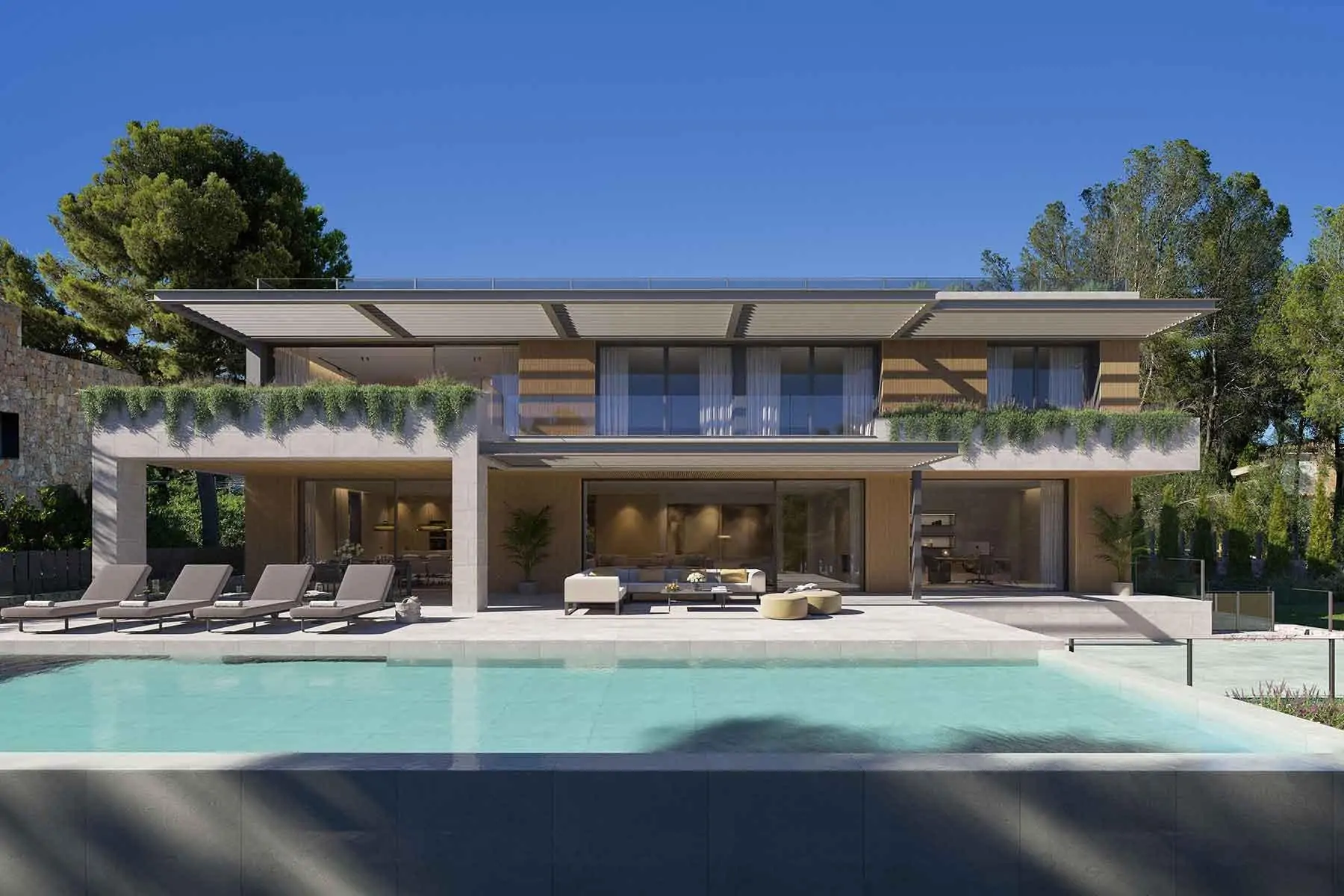 Villa de lujo en Cas Català con diseño sostenible y vistas al mar